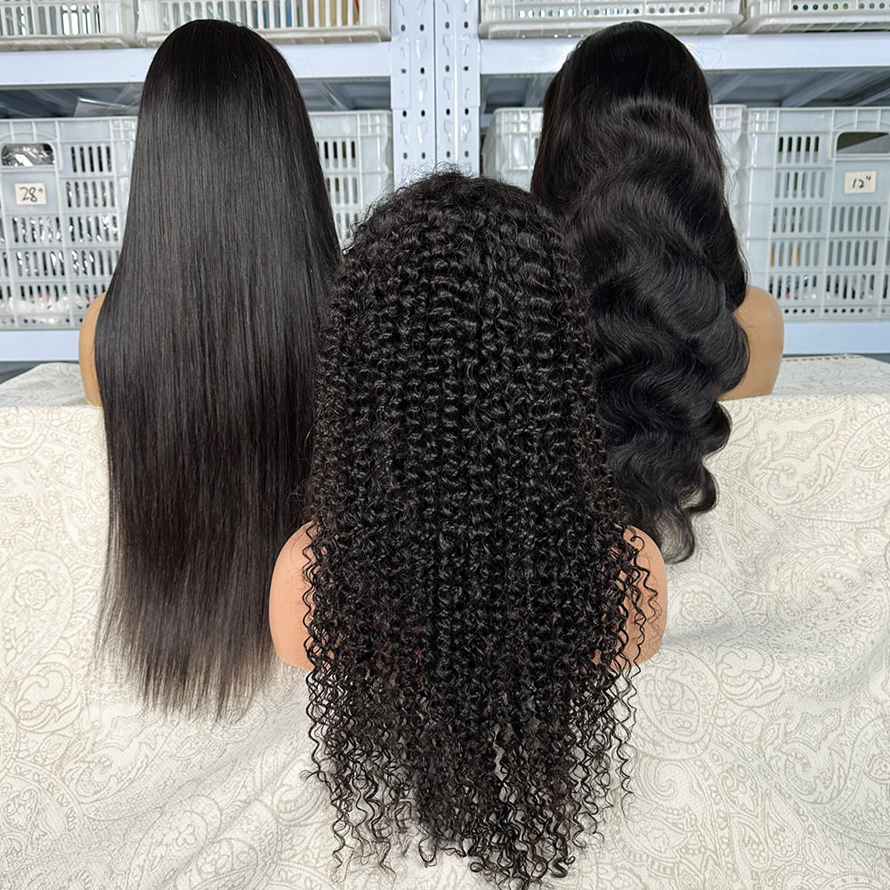 3pcs mixed texture 13x4 lace front wigs in stock